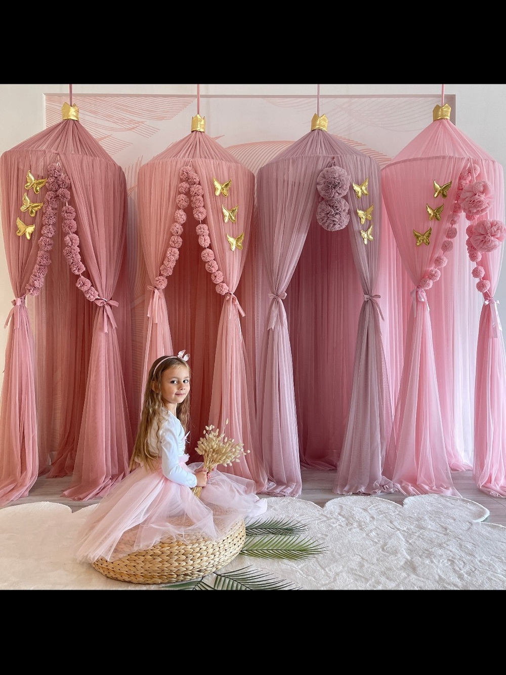 Pink Princess Canopy Play Tent for Kids